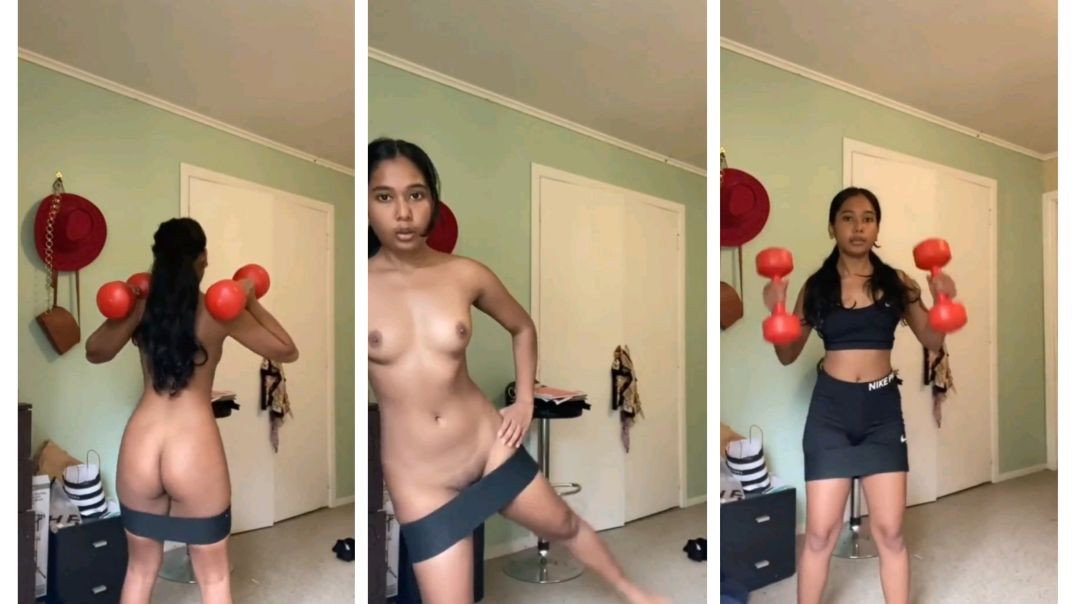 Desi girl's nude fitness videos